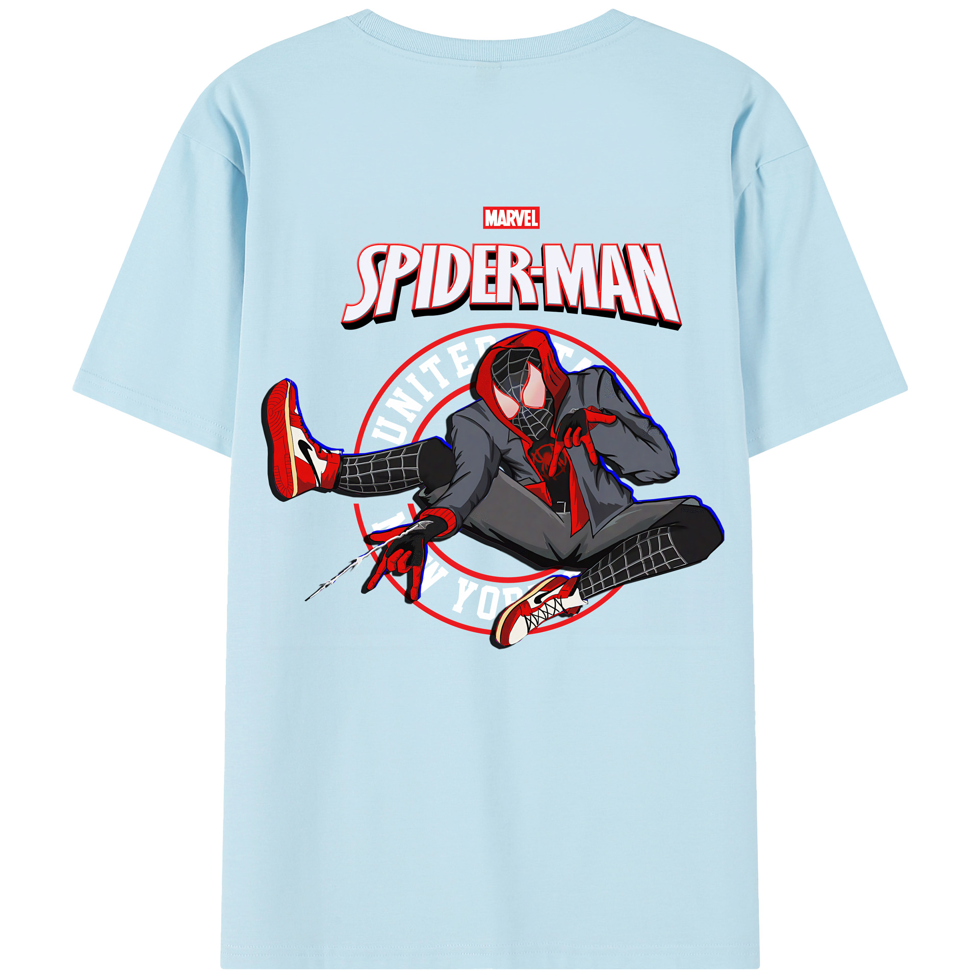 （画像用） Spider Man スパイダーマン 綿100％半袖Tシャツ（背面プリント）
